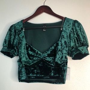 Cropped Velvet Top